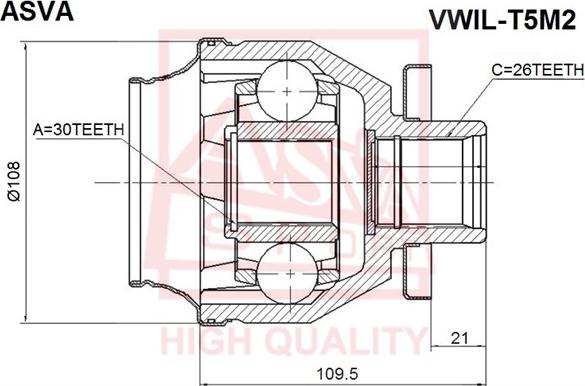 ASVA VWIL-T5M2 - Joint Kit, drive shaft autospares.lv