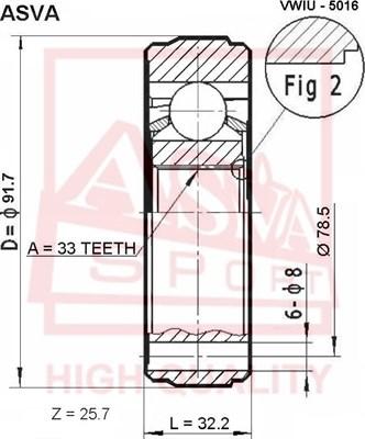 ASVA VWIU-5016 - Joint Kit, drive shaft autospares.lv