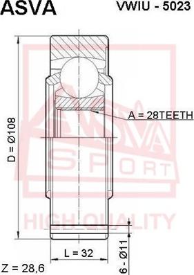 ASVA VWIU-5023 - Joint Kit, drive shaft autospares.lv