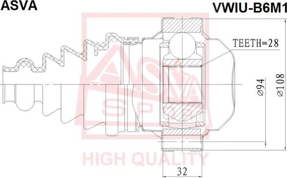 ASVA VWIU-B6M1 - Joint Kit, drive shaft autospares.lv