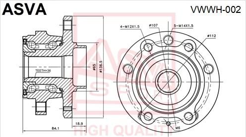 ASVA VWWH-002 - Wheel Hub autospares.lv