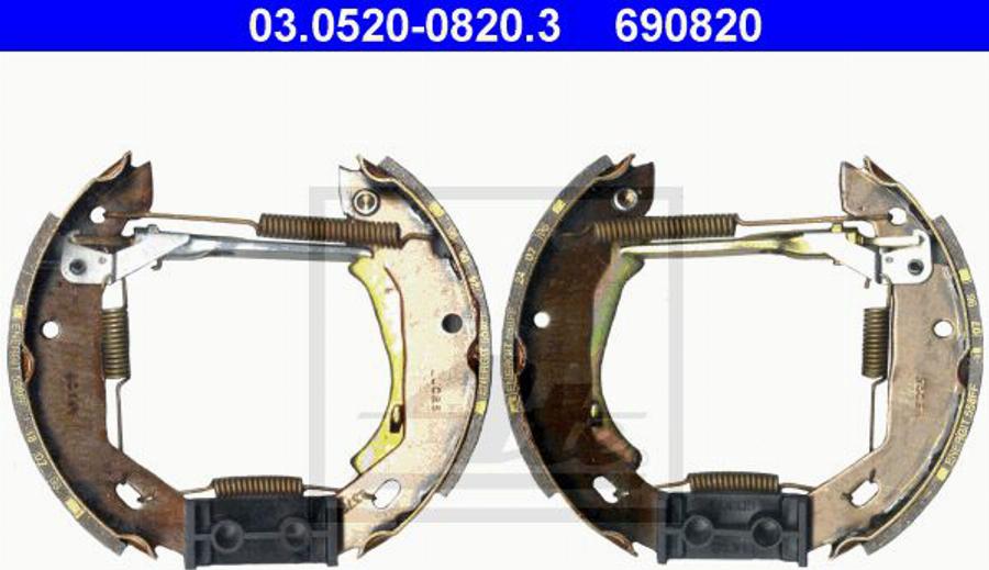 ATE 690820 - Brake Shoe Set autospares.lv