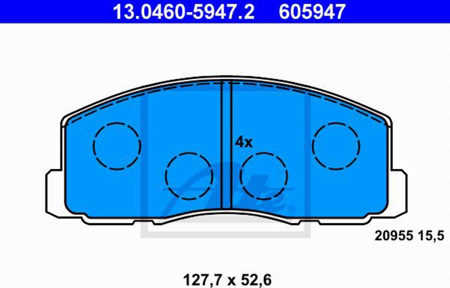 ATE 605947 - Brake Pad Set, disc brake autospares.lv