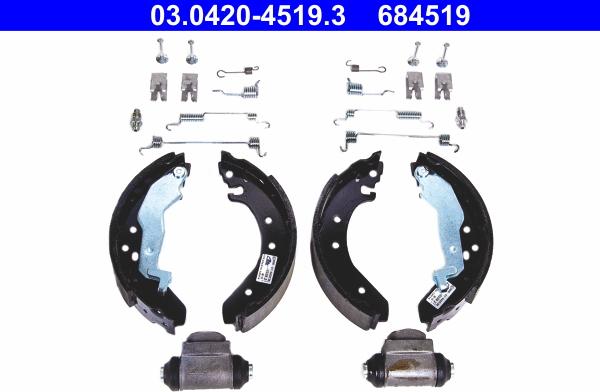 ATE 03.0420-4519.3 - Brake Shoe Set autospares.lv