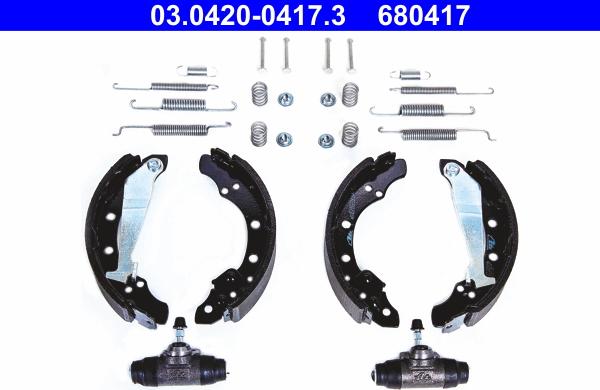 ATE 03.0420-0417.3 - Brake Shoe Set autospares.lv