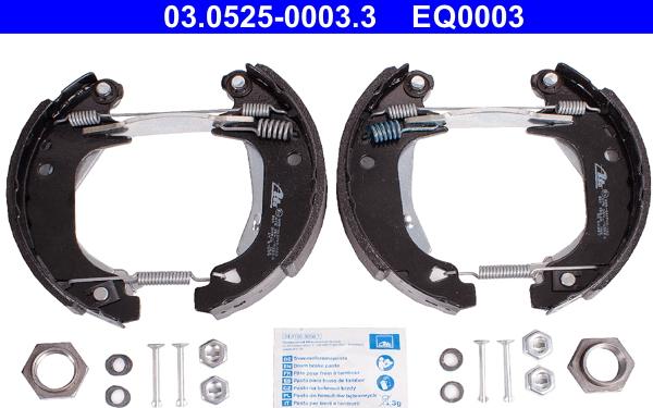 ATE 03.0525-0003.3 - Brake Shoe Set autospares.lv