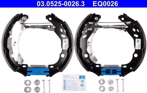 ATE 03.0525-0026.3 - Brake Shoe Set autospares.lv