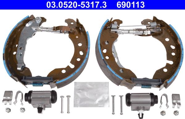 ATE 03.0520-5317.3 - Brake Shoe Set autospares.lv