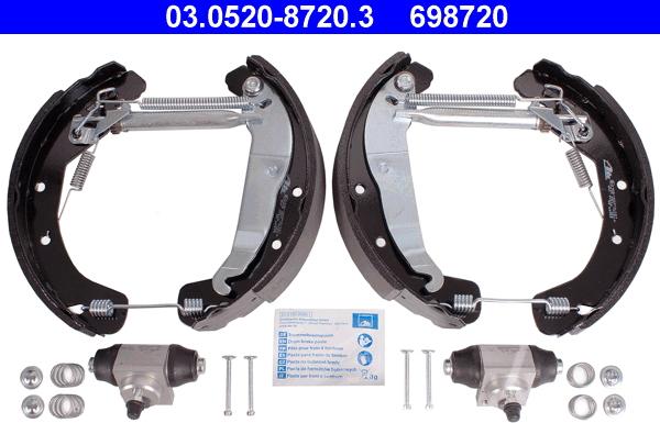 ATE 03.0520-8720.3 - Brake Shoe Set autospares.lv