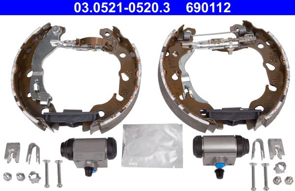 ATE 03.0521-0520.3 - Brake Shoe Set autospares.lv