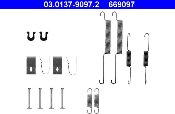 ATE 03.0137-9097.2 - Accessory Kit, brake shoes autospares.lv