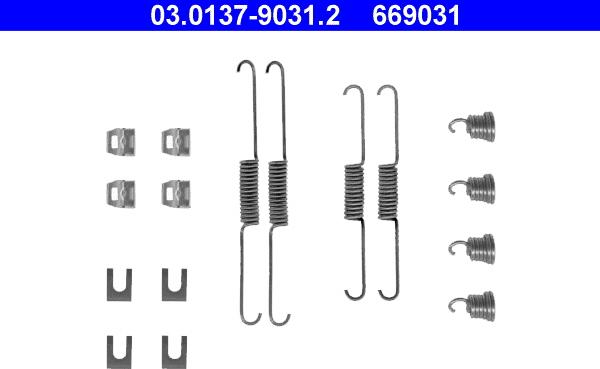 ATE 03.0137-9031.2 - Accessory Kit, brake shoes autospares.lv