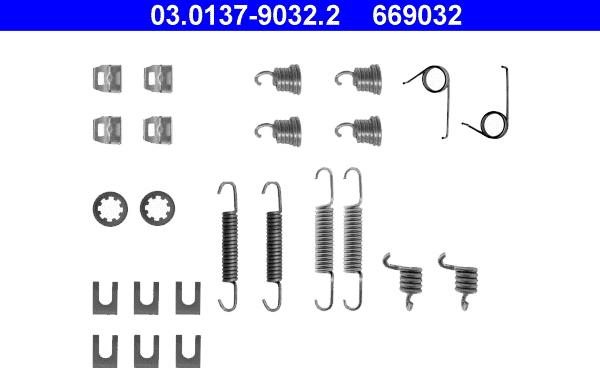 ATE 03.0137-9032.2 - Accessory Kit, brake shoes autospares.lv