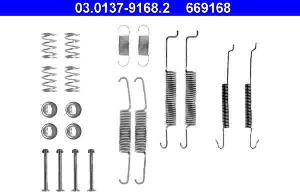 ATE 03.0137-9168.2 - Accessory Kit, brake shoes autospares.lv