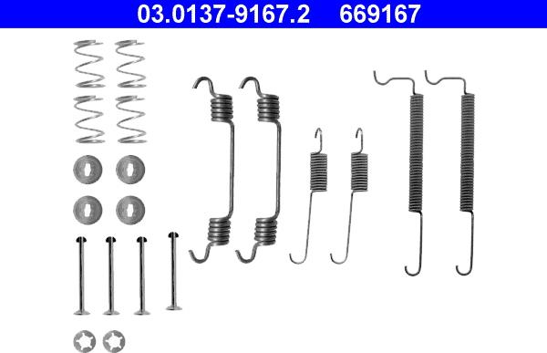 ATE 03.0137-9167.2 - Accessory Kit, brake shoes autospares.lv