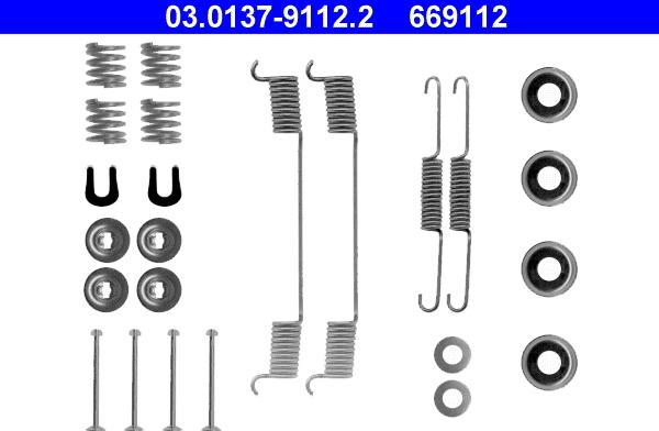 ATE 03.0137-9112.2 - Accessory Kit, brake shoes autospares.lv