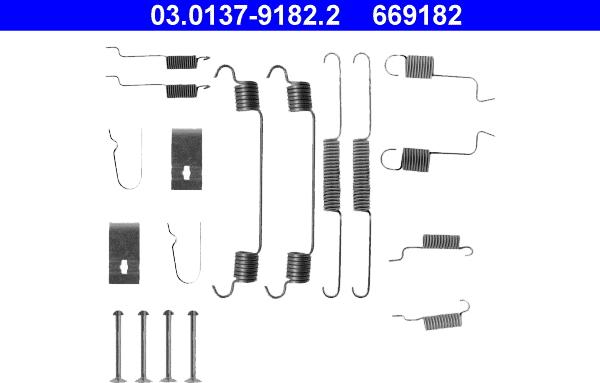 ATE 03.0137-9182.2 - Accessory Kit, brake shoes autospares.lv