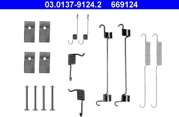 ATE 03.0137-9124.2 - Accessory Kit, brake shoes autospares.lv