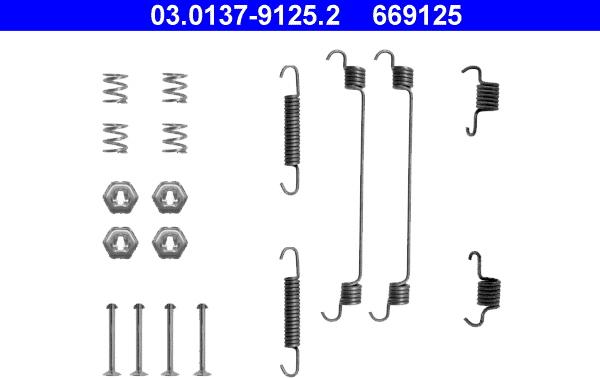 ATE 03.0137-9125.2 - Accessory Kit, brake shoes autospares.lv