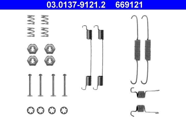 ATE 03.0137-9121.2 - Accessory Kit, brake shoes autospares.lv