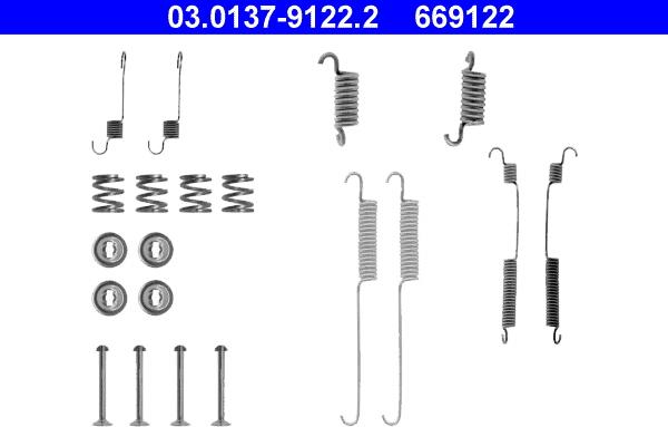 ATE 03.0137-9122.2 - Accessory Kit, brake shoes autospares.lv