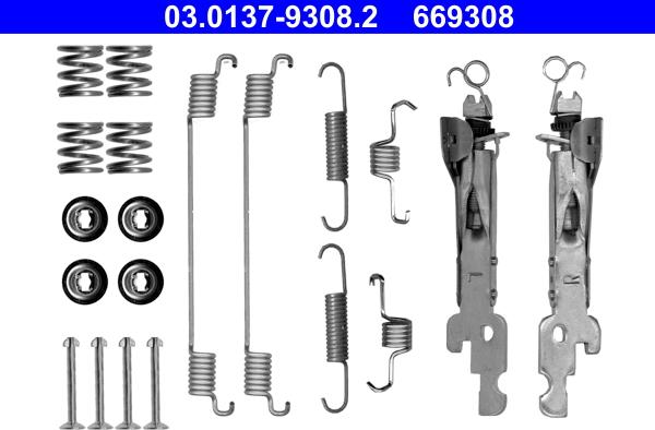 ATE 03.0137-9308.2 - Accessory Kit, brake shoes autospares.lv