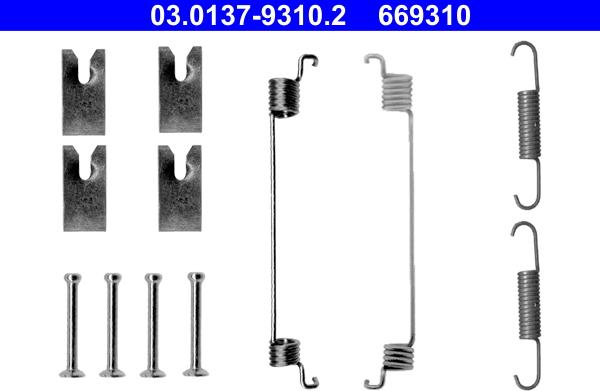 ATE 03.0137-9310.2 - Accessory Kit, brake shoes autospares.lv