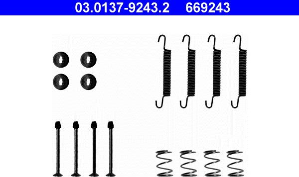 ATE 03.0137-9243.2 - Accessory Kit, parking brake shoes autospares.lv