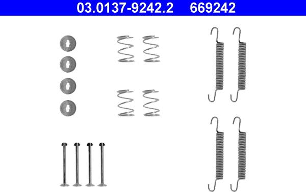 ATE 03.0137-9242.2 - Accessory Kit, parking brake shoes autospares.lv