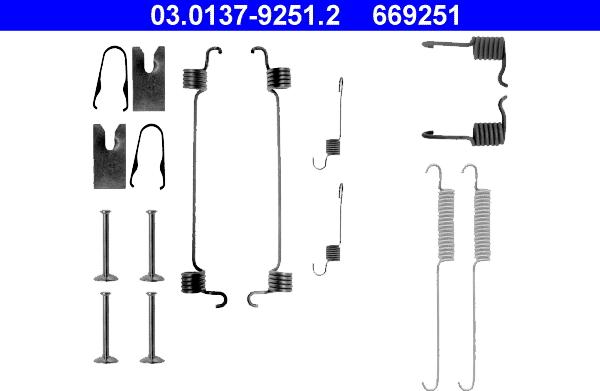 ATE 03.0137-9251.2 - Accessory Kit, brake shoes autospares.lv