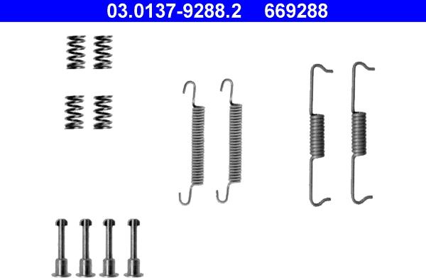 ATE 03.0137-9288.2 - Accessory Kit, parking brake shoes autospares.lv