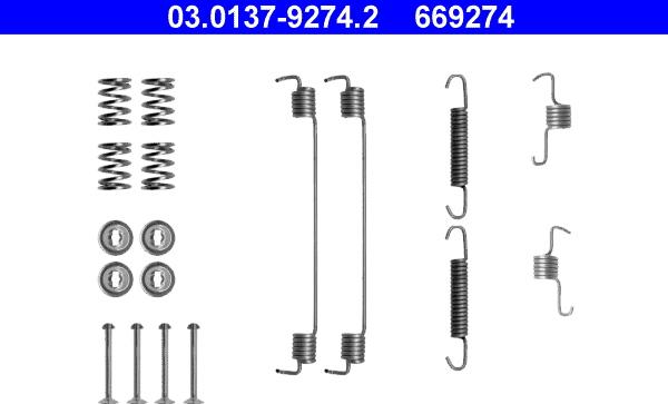 ATE 03.0137-9274.2 - Accessory Kit, brake shoes autospares.lv