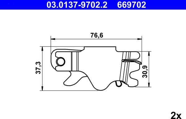 ATE 03.0137-9702.2 - Accessory Kit, parking brake shoes autospares.lv