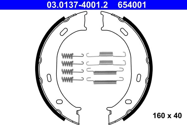 ATE 03.0137-4001.2 - Brake Shoe Set, parking brake autospares.lv