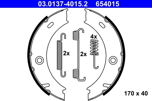 ATE 03.0137-4015.2 - Brake Shoe Set, parking brake autospares.lv