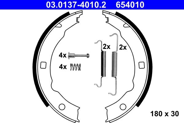 ATE 03.0137-4010.2 - Brake Shoe Set, parking brake autospares.lv