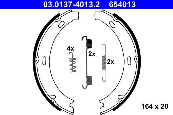 ATE 03.0137-4013.2 - Brake Shoe Set, parking brake autospares.lv