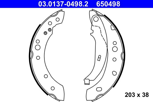 ATE 03.0137-0498.2 - Brake Shoe Set autospares.lv