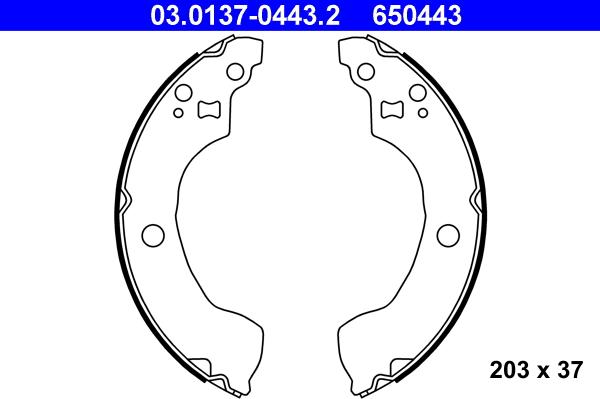 ATE 03.0137-0443.2 - Brake Shoe Set autospares.lv