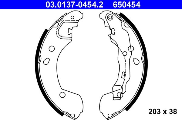 ATE 03.0137-0454.2 - Brake Shoe Set autospares.lv