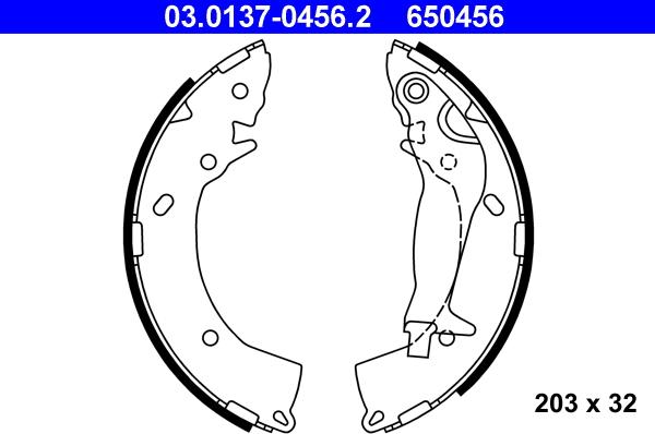 ATE 03.0137-0456.2 - Brake Shoe Set autospares.lv