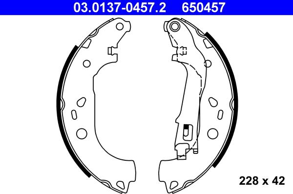 ATE 03.0137-0457.2 - Brake Shoe Set autospares.lv