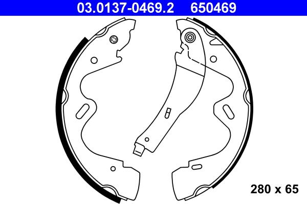 ATE 03.0137-0469.2 - Brake Shoe Set autospares.lv