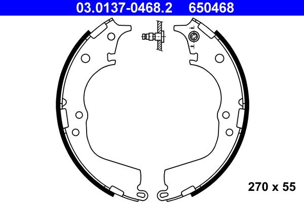 ATE 03.0137-0468.2 - Brake Shoe Set autospares.lv