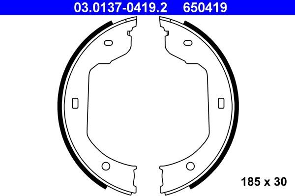 ATE 03.0137-0419.2 - Brake Shoe Set, parking brake autospares.lv