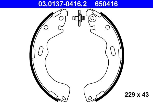 ATE 03.0137-0416.2 - Brake Shoe Set autospares.lv