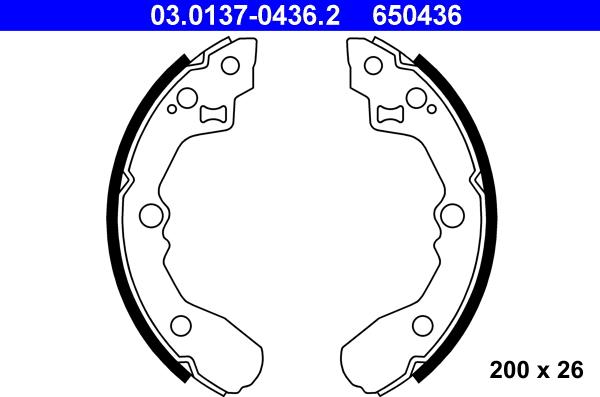 ATE 03.0137-0436.2 - Brake Shoe Set autospares.lv