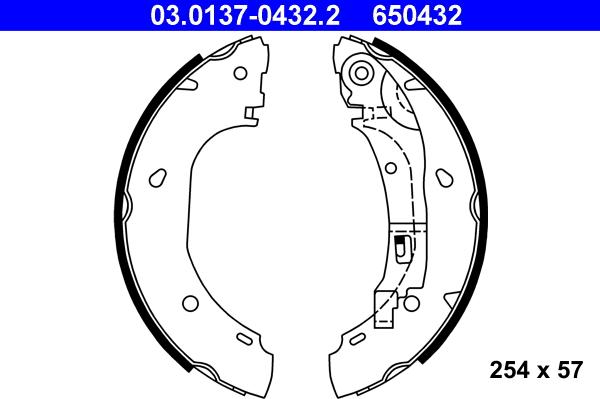 ATE 03.0137-0432.2 - Brake Shoe Set autospares.lv