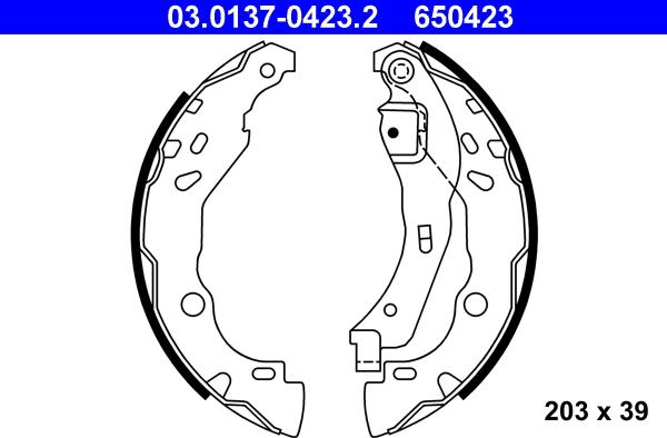 ATE 03.0137-0423.2 - Brake Shoe Set autospares.lv