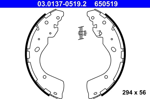 ATE 03.0137-0519.2 - Brake Shoe Set autospares.lv